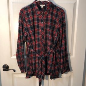 J. Jill plaid long sleeve button down shirt M